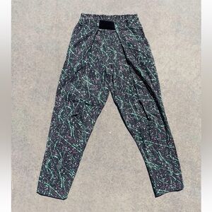 Vtg 80s Black Neon Paint Splatter Muscle Pants - Baggy Bodybuilding Gym Workout